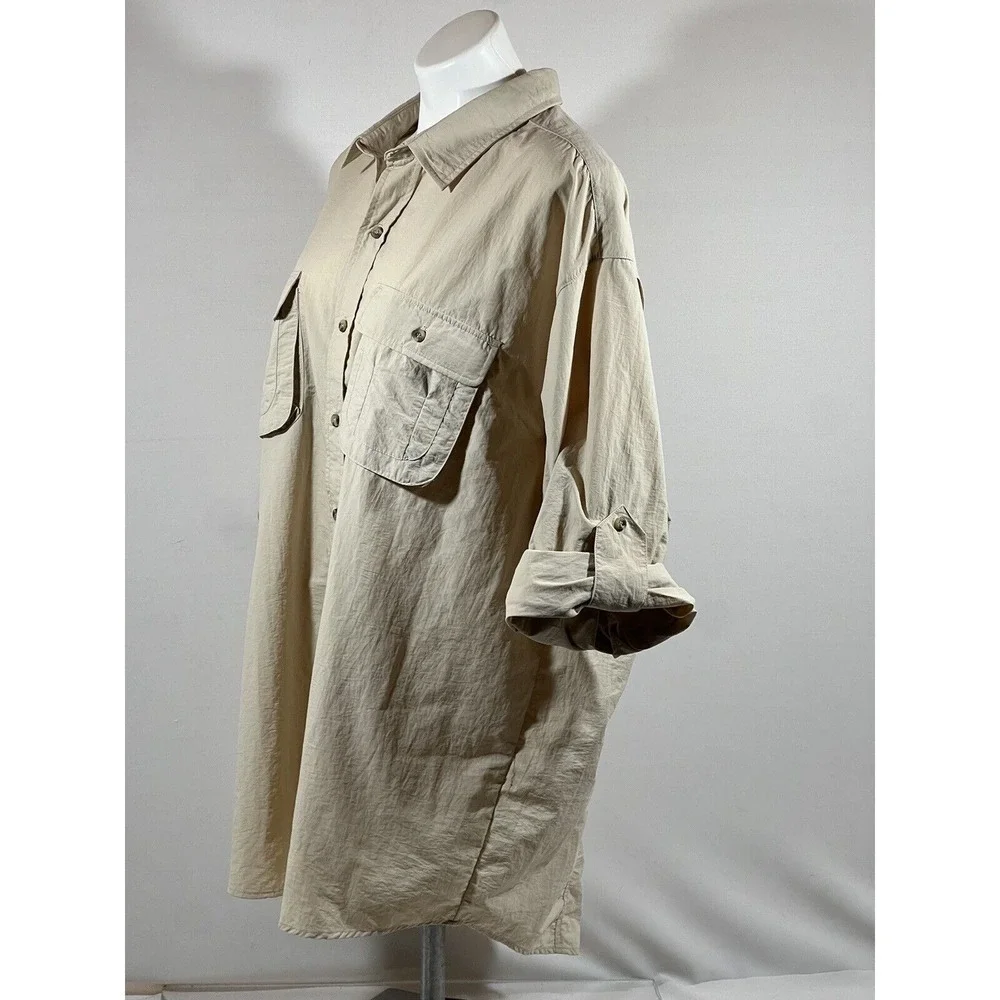 Sportif‎ Mens XXL Fishing Shirt Khaki Vented SPF Outdoor Utility